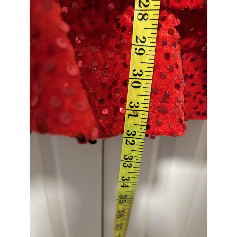 Red Sequin Party Dress Size 2 with Bow Back - Picture 7 of 10